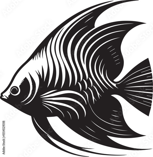 Elegant Angelfish Vector Illustration