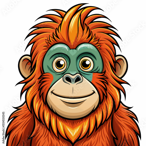 orangutan in a white background