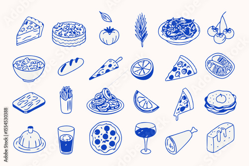 icon, vector, set, icons, design, food, doodle, illustration, symbol, sketch, pattern, sign, drawing, collection, draw, coffee, hand drawn, bag, cartoon, line, business, art