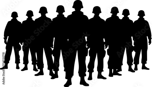  military, army, advance Soldiers Advancing Up Hill Silhouette vector bundle