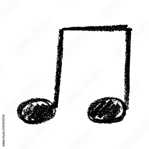 Musical note doodle. Hand drawn musical symbol. Single element for print, web, design, decor, logo