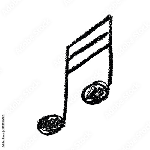 Musical note doodle. Hand drawn musical symbol. Single element for print, web, design, decor, logo