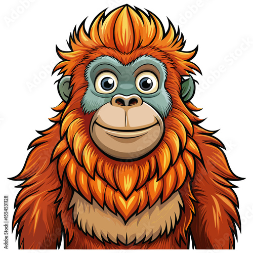 orangutan in a white background