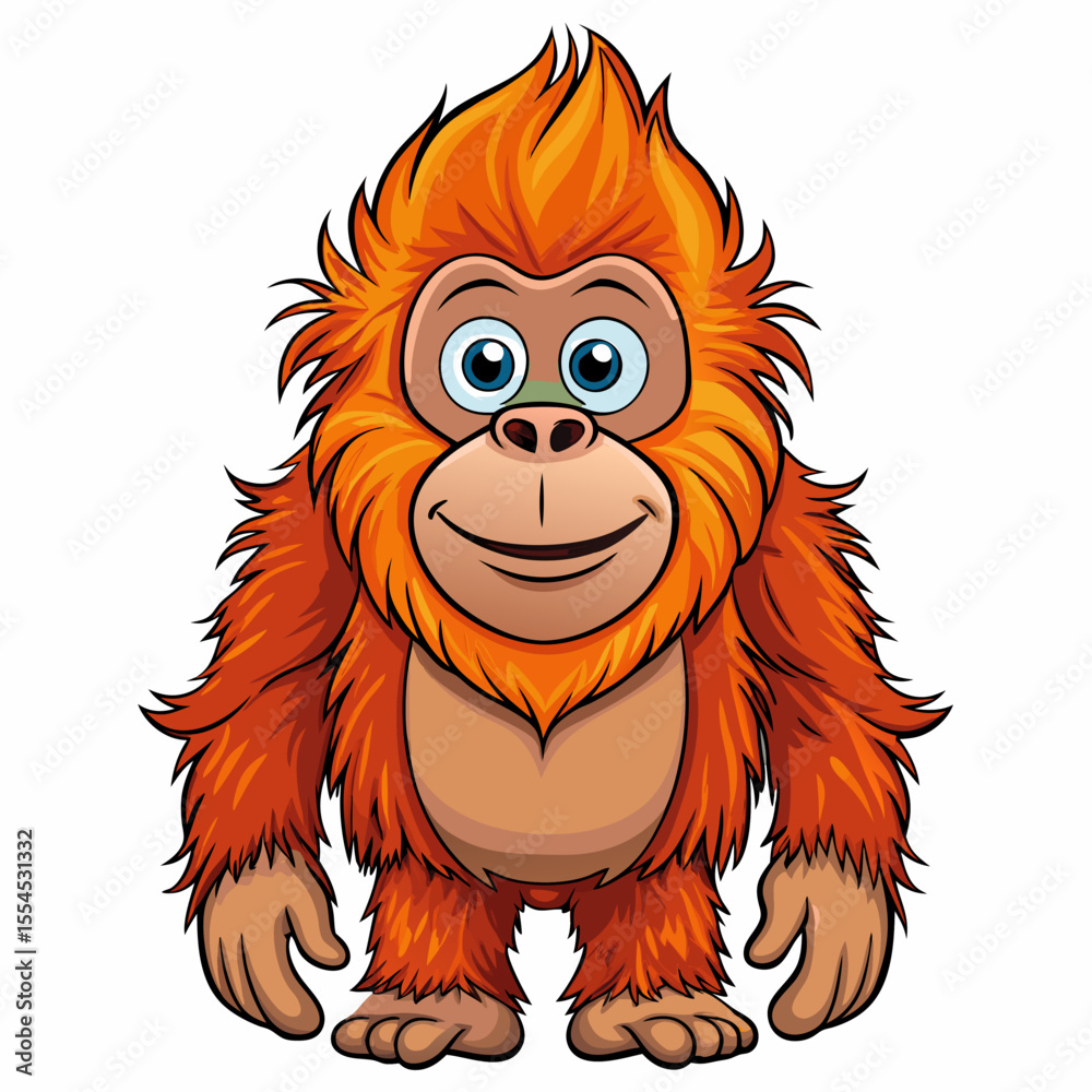 Obraz premium orangutan in a white background