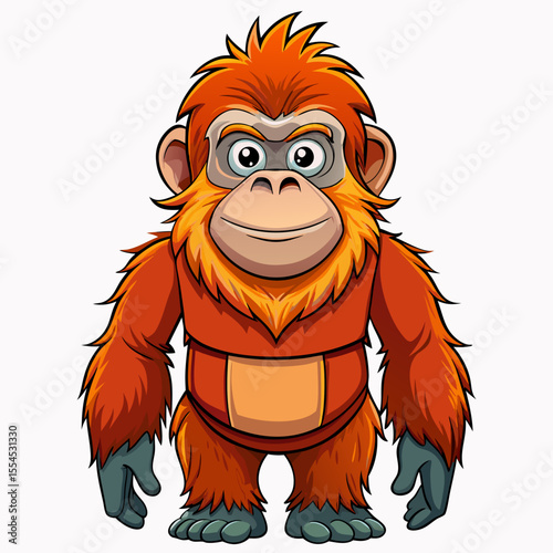 orangutan in a white background