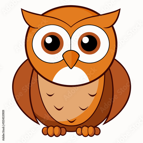 vector illustration of cartoon owl