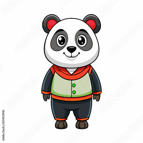 vector illustration of cartoon panda