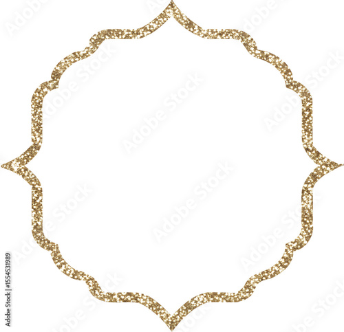 Wallpaper Mural Gold glitter quatrefoil frame on a transparent background. Torontodigital.ca