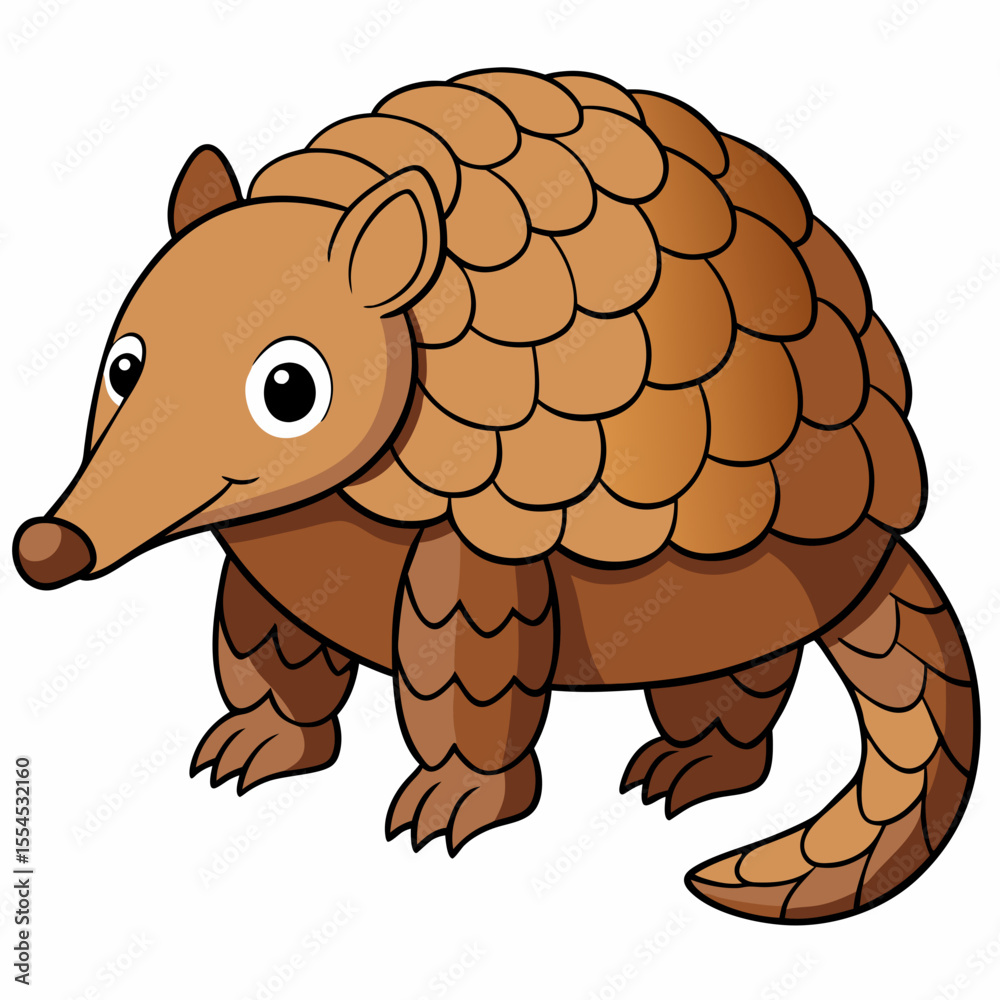 Fototapeta premium vector illustration of cartoon pangolin