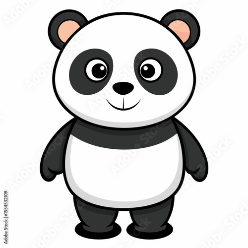vector illustration of cartoon panda