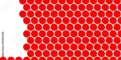 Red tiles wall. round marble textures, ball tiles. Top view pavement circle block red texture with seamless patterns floor background. Air Bubble wrap texture background. Textured Background.