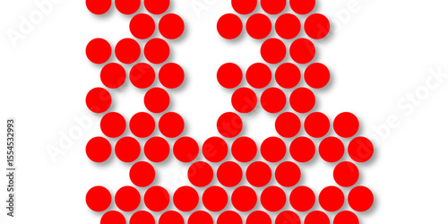 Red tiles wall. round marble textures, ball tiles. Top view pavement circle block red texture with seamless patterns floor background. Air Bubble wrap texture background. Textured Background.