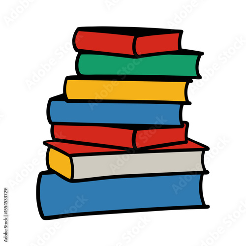 stack of books isolated on white