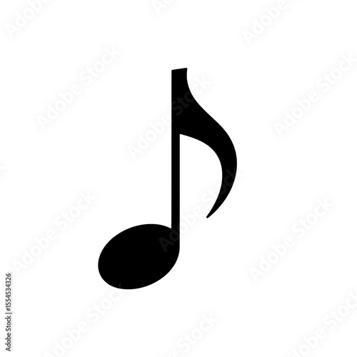 Musical note silhouette on transparent background  