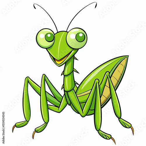 praying mantis in white board