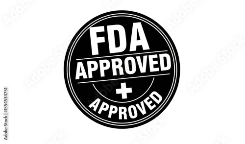 FDA Approved Label - Black and White Stamp for Medical and Pharmaceutical Products