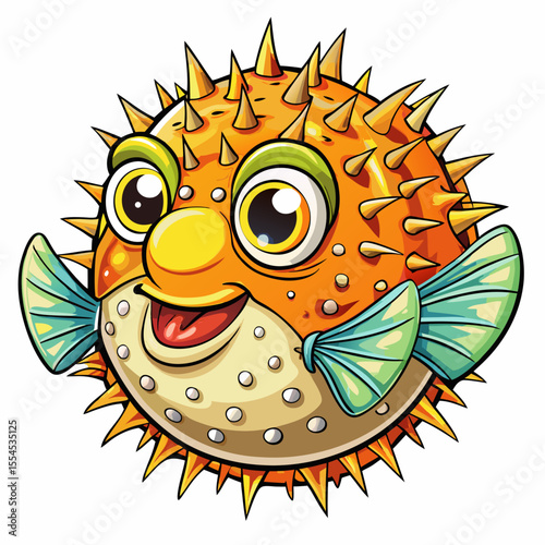 pufferfish cartoon character