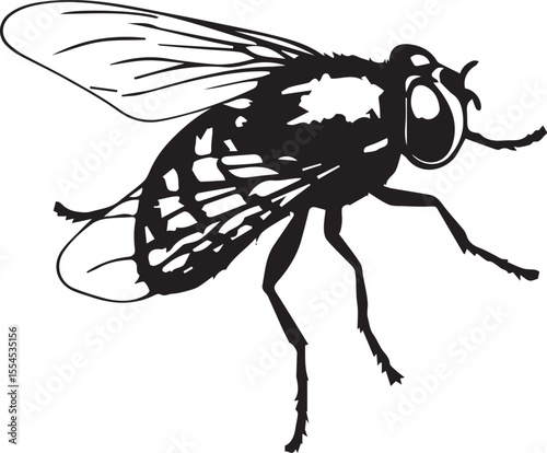 fly on white background