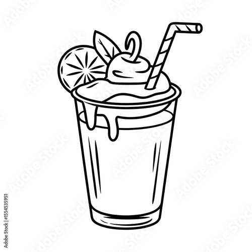 Smoothie illustration vector style coloring page