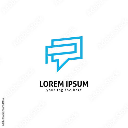 Creative P Initial Chat Logo, Communication and Messaging Symbol.