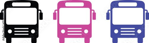 Bus Icon set.bus sign and symbol editable vector, isolated white background.Bus symbol bus stop sign symbol vector icon.Public, travel and delivery transport icon.