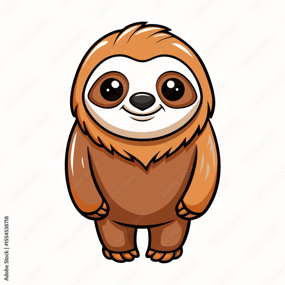 Fototapeta premium sloth in a white background