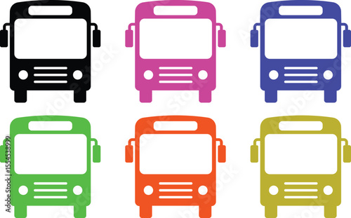 Bus Icon set.bus sign and symbol editable vector, isolated white background.Bus symbol bus stop sign symbol vector icon.Public, travel and delivery transport icon.