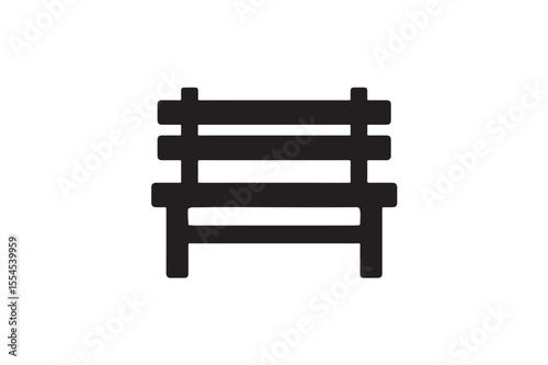Bench silhouette on white background.01