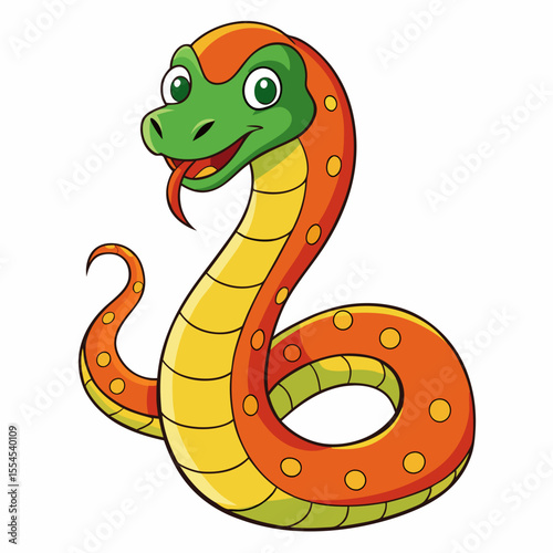 vector illustration of a cartoon snake