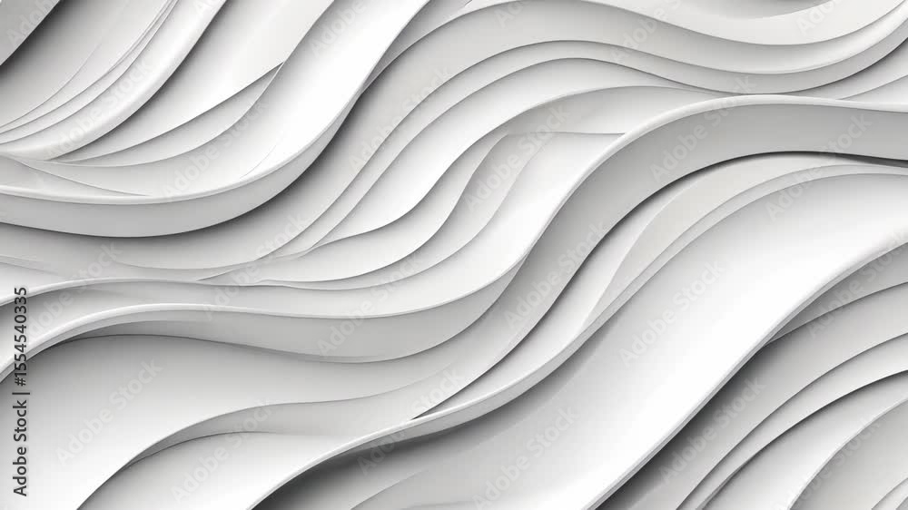 A beautiful display of soft white waves forms a calming backdrop, showcasing elegant curves and shadows for a sophisticated look