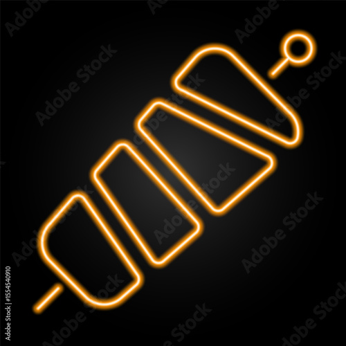 kebab neon sign, modern glowing banner design, colorful modern design trends on black background. Vector illustration.