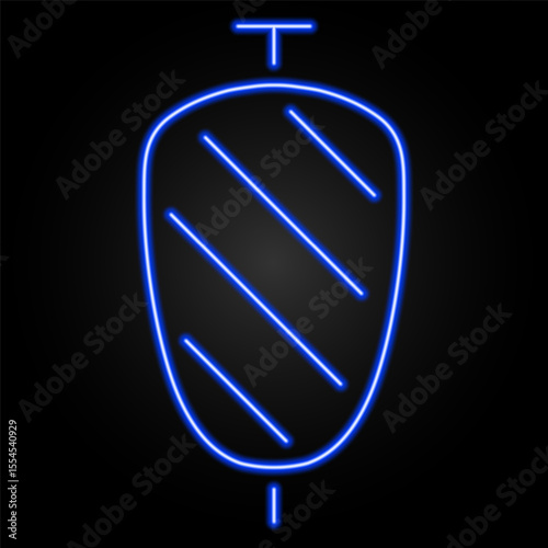 kebab neon sign, modern glowing banner design, colorful modern design trends on black background. Vector illustration.