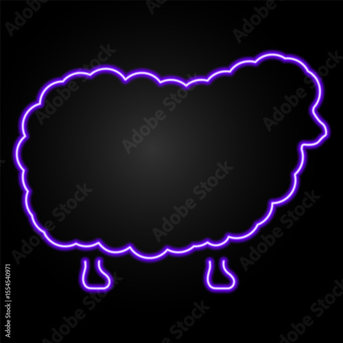 lamb neon sign, modern glowing banner design, colorful modern design trends on black background. Vector illustration.