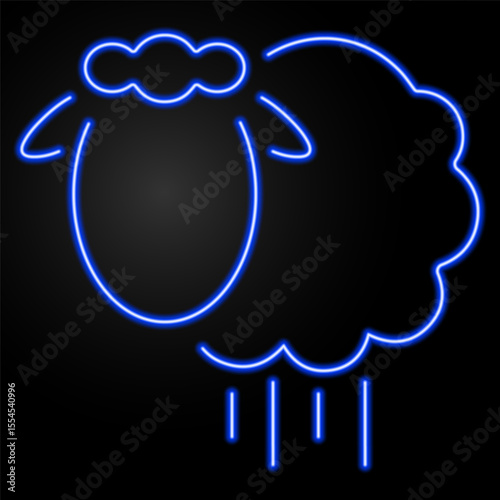 lamb neon sign, modern glowing banner design, colorful modern design trends on black background. Vector illustration.