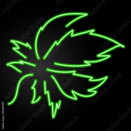 marijuana neon sign, modern glowing banner design, colorful modern design trends on black background. Vector illustration.