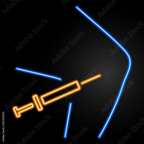 meniscal neon sign, modern glowing banner design, colorful modern design trends on black background. Vector illustration.