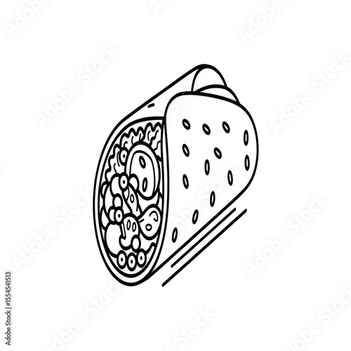Fajitas white background coloring page