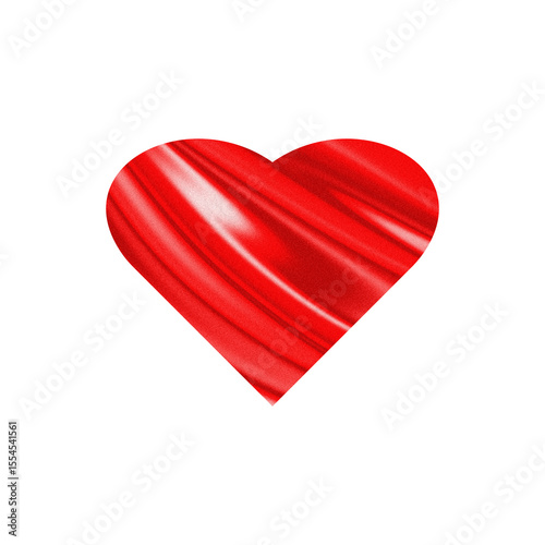 romantic red heart on white background