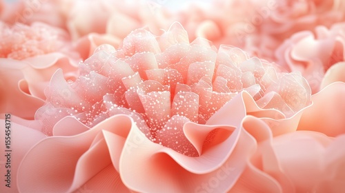 Soft pink flowers arranged beautifully on delicate fabric of a wedding dress