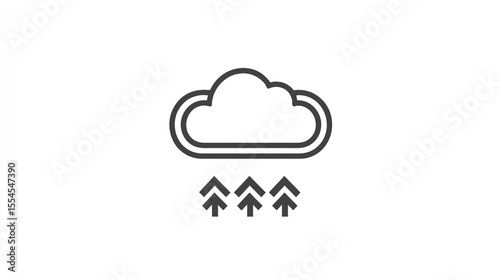Cloud Upload Data Storage Internet Network Technology Icon Graphic

