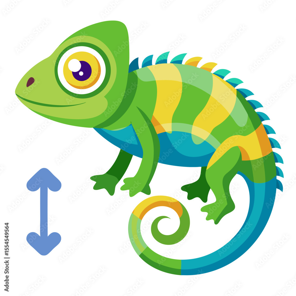 Fototapeta premium green chameleon cartoon