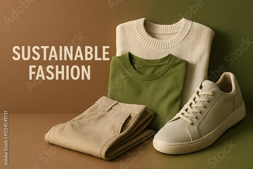 Eco-Friendly Fashion Display with Sustainable Style for Clothing Marketing