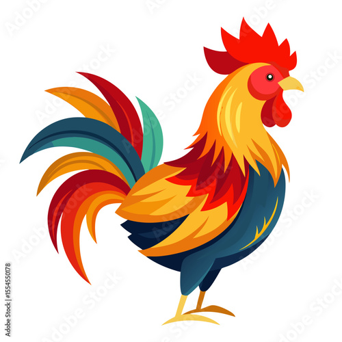 rooster isolated on white