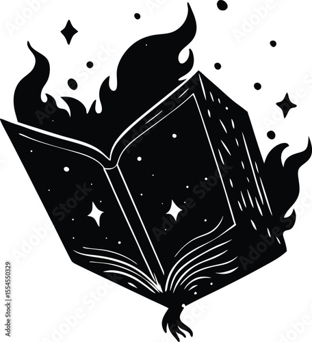 Silhouette of a Floating Spellbook