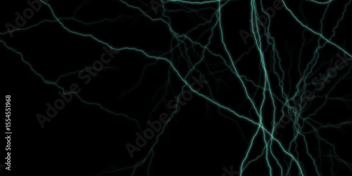 Black, green Marble Texture Template Background. Abstract Watercolor Vector green and black cracked. Lightning Effect Overlay, Isolated Electric Thunderstorm Bolt Strikes on Dark Night Sky Background.