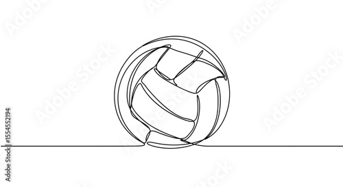 Continuous line drawing of a volleyball