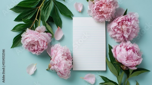 A Notepad and Fresh Floral Arrangement