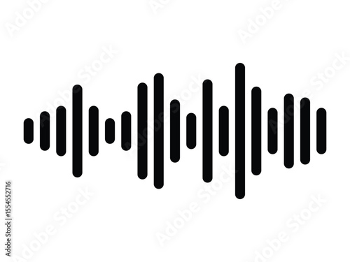 Audio voice  waveform symbol. voice note, Volume wave ,Waves of the equalizer isolated on white.
