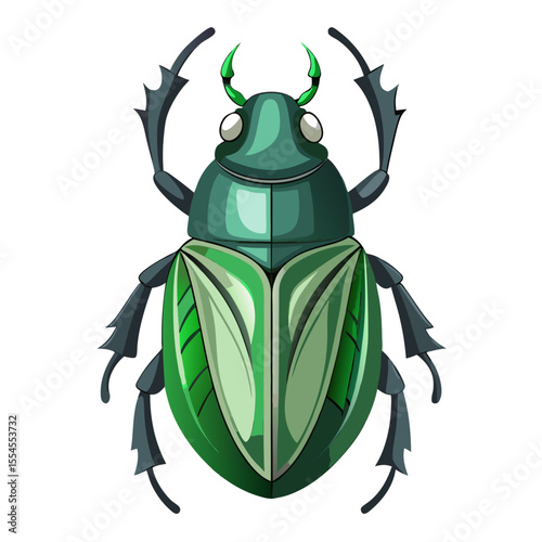 green beetle vector illustration