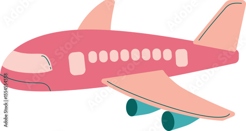 Pink Airplane Illustration